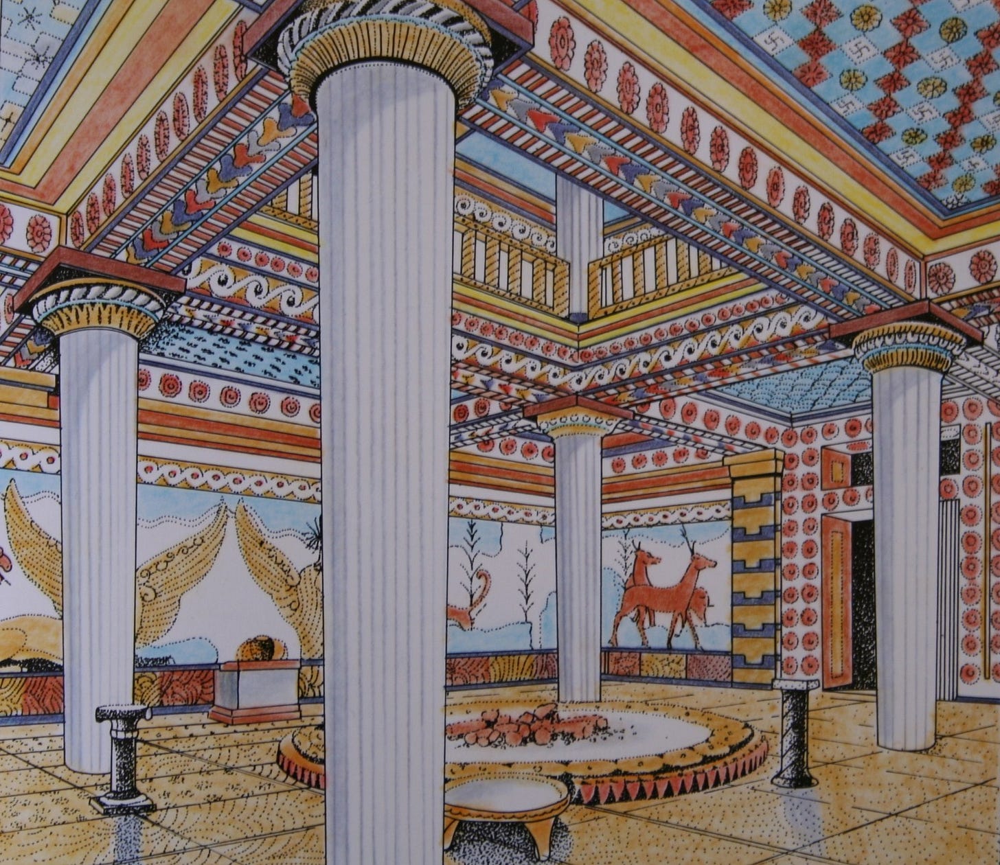Reconstrucción megaron de Pilos - Histórico Digital