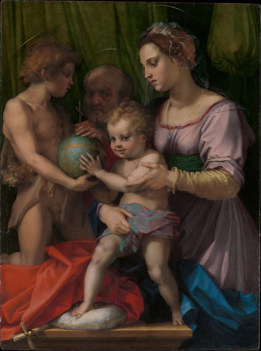 Andrea del Sarto (Andrea d'Agnolo) - The Holy Family with the Young Saint  John the Baptist - The Metropolitan Museum of Art