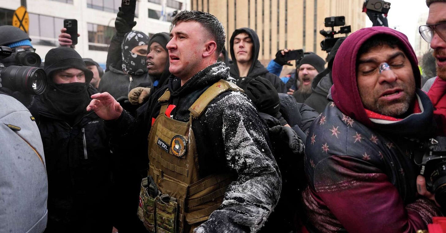 Photos show anti-ICE crowd chase off pro-ICE demonstrators from Minneapolis  streets