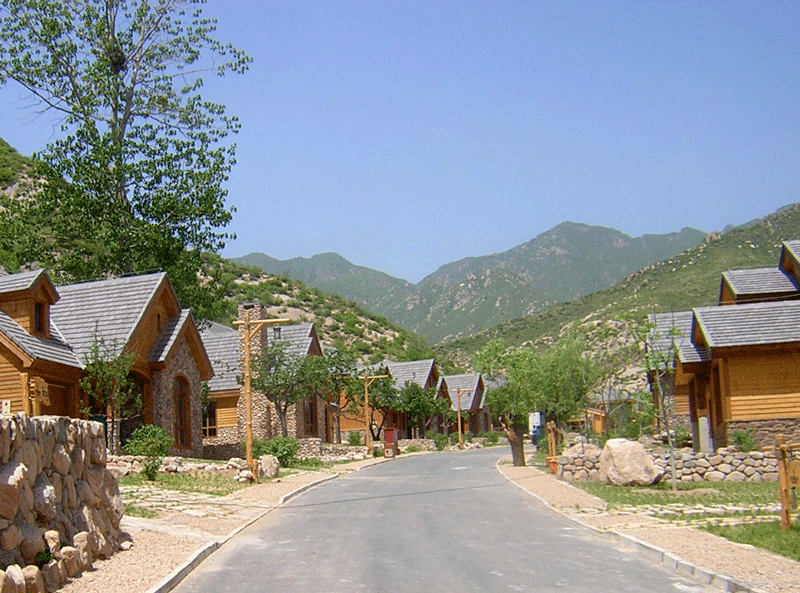 Exterior Shot of Western Themed Resort Town in China Exterior Shot of Western Themed Resort Town in China