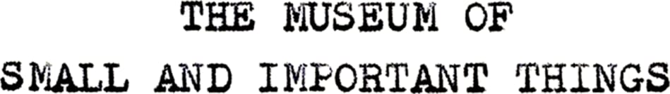 The Museum of Small and Important Things