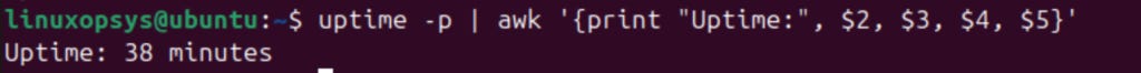uptime with awk command example