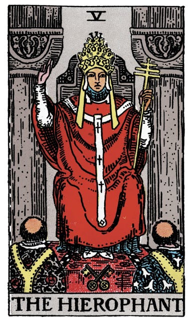 Unpacking the Reading: The Hierophant V and the Three of Pentacles