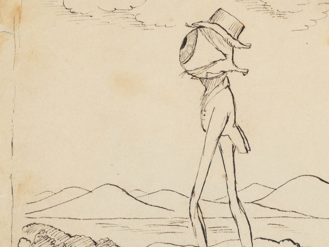 Illustration of “the transparent eyeball” concept, by Christopher Pearse Cranch, c. 1837. Wikimedia Commons.