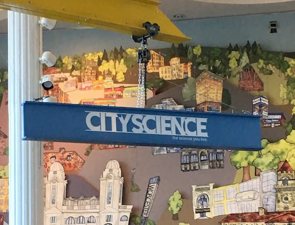 City Science exhibit sign