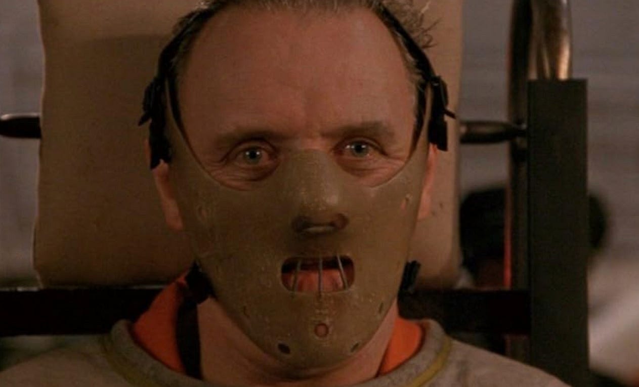 Image of Hannibal Lecter in Silence of the Lambs | Credit: Orion Pictures Image of Hannibal Lecter in Silence of the Lambs | Credit: Orion Pictures