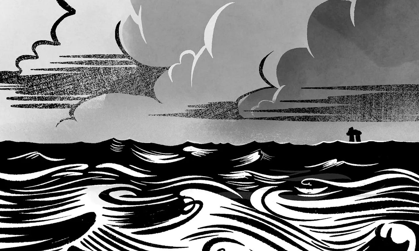 A detail from The Page of Cups