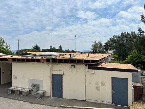 new roofing and HVAC installation on school buildings