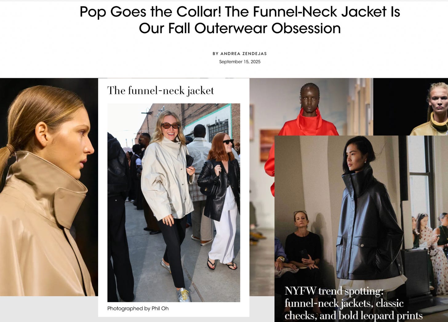 Funnel neck jacket trend