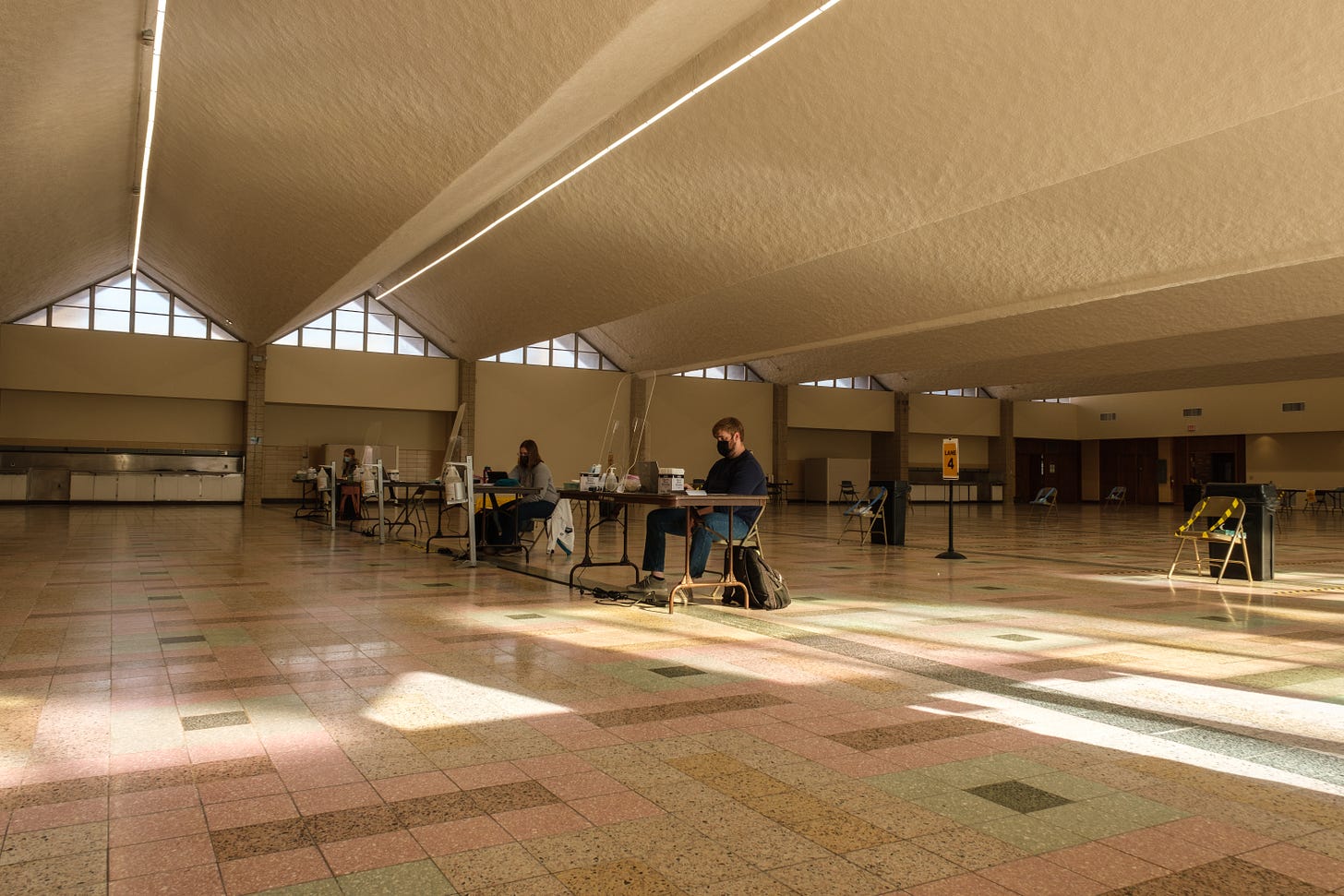 The testing center in Crane Hall at the start of the spring semester is almost empty.