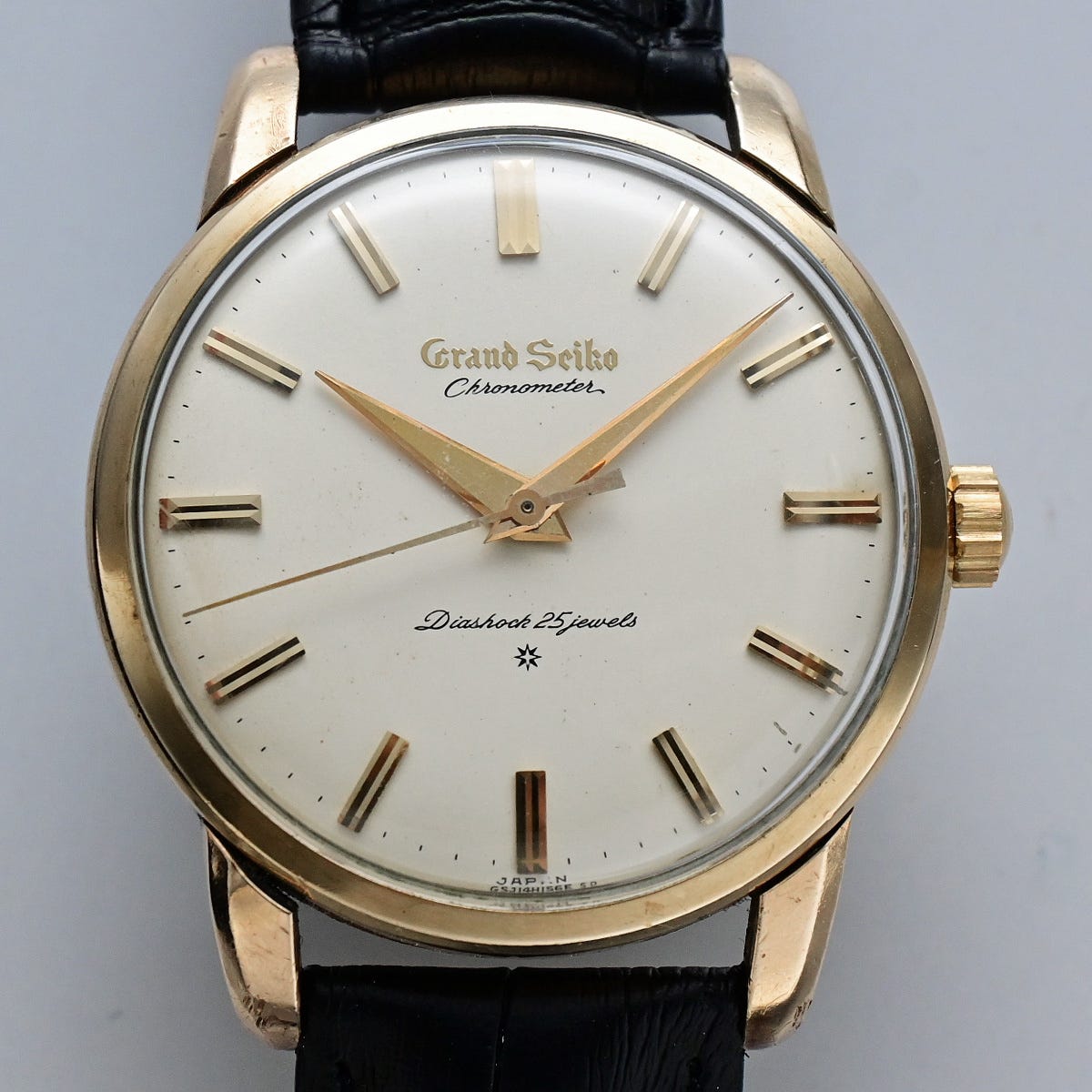 グランドセイコー ファーストモデル 浮きロゴ文字盤 手巻 ２５石 クロノメーター 獅子メダル Grand Seiko Chronometer J14070E 稼動確認済
