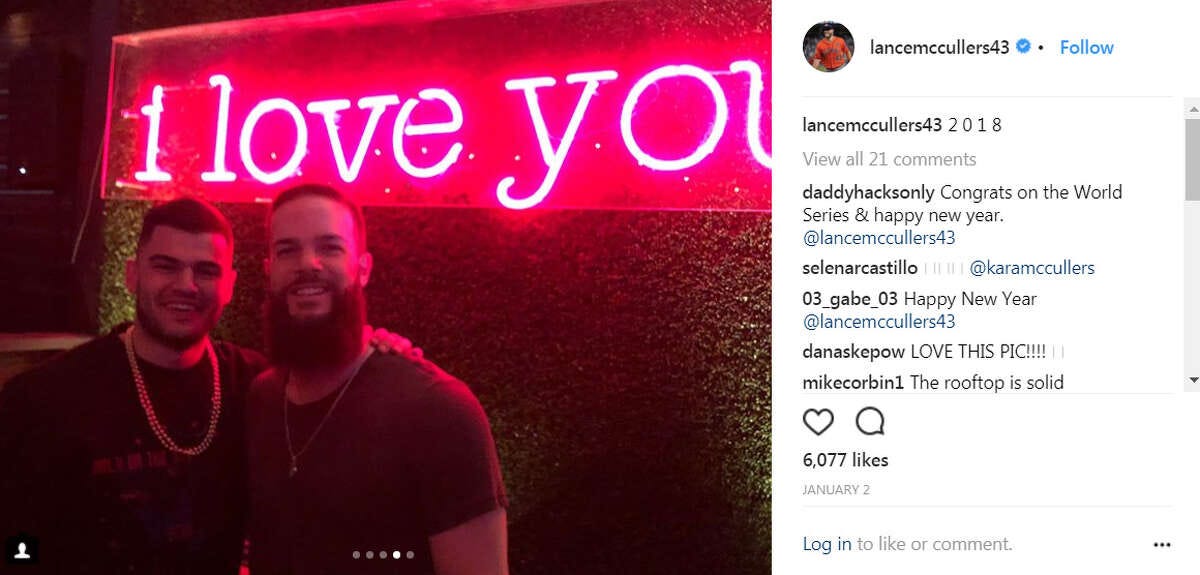 Dallas Keuchel and Lance McCullers in the offseason according to their Instagram.