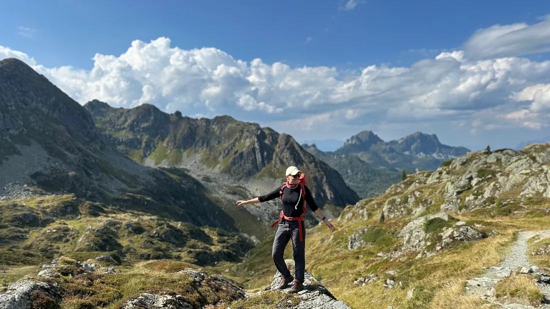 woman in the mountains