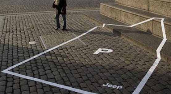 Guerrilla Marketing Example #5: Jeep Outdoor Parking - Brogan & Partners