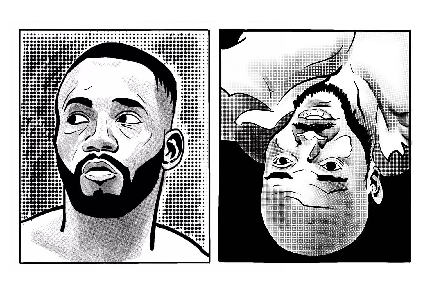 Illustrations of Leon Edwards and Kamaru Usman.
