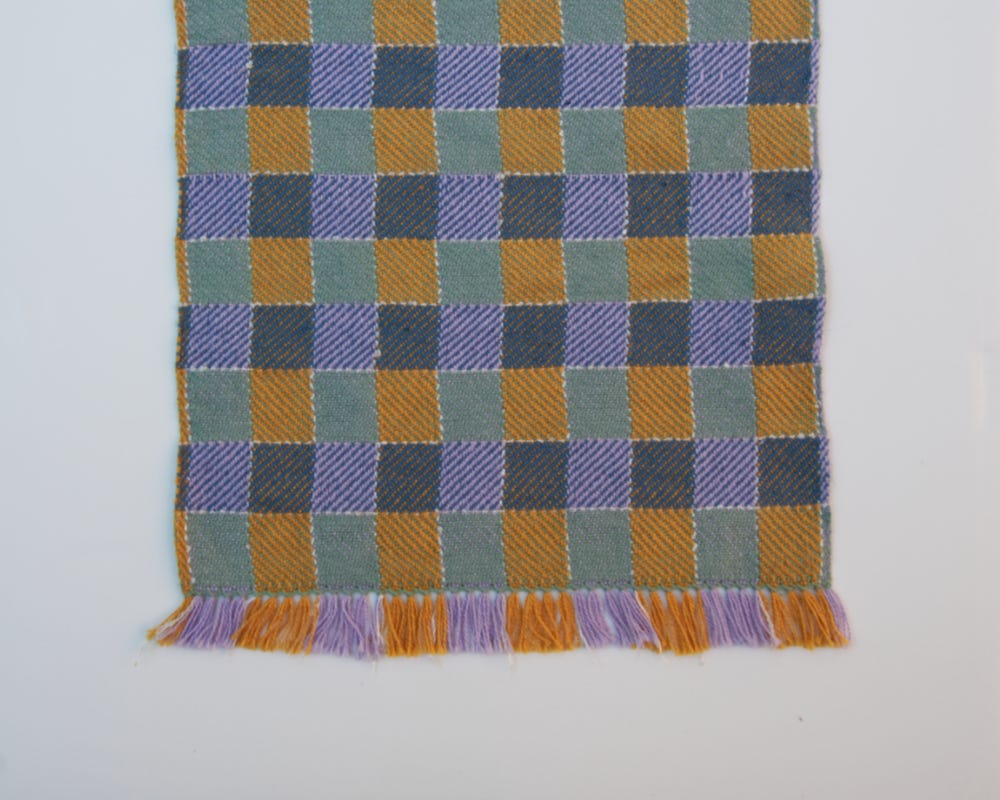 Close up of checked textile