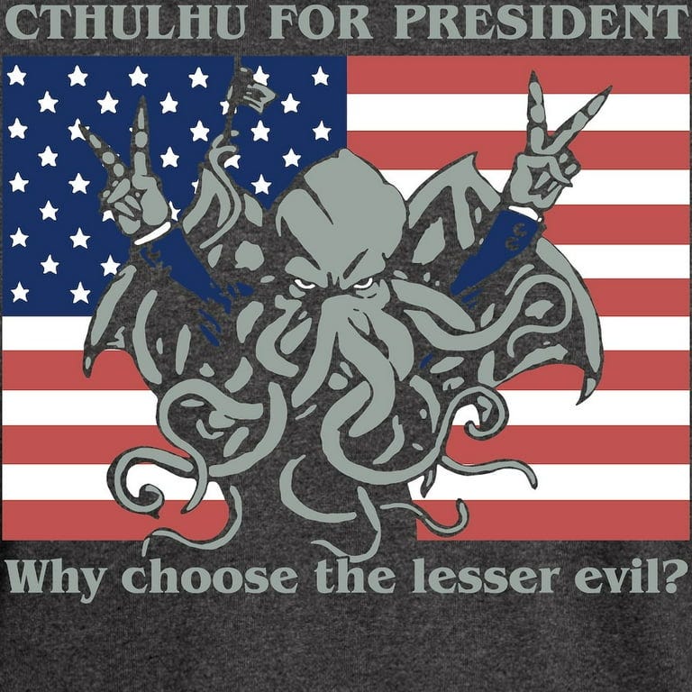 CafePress - Cthulhu For President Dark T Shirt - Men's Classic Graphic Cotton T-Shirt CafePress - Cthulhu For President Dark T Shirt - Men's Classic Graphic Cotton T-Shirt