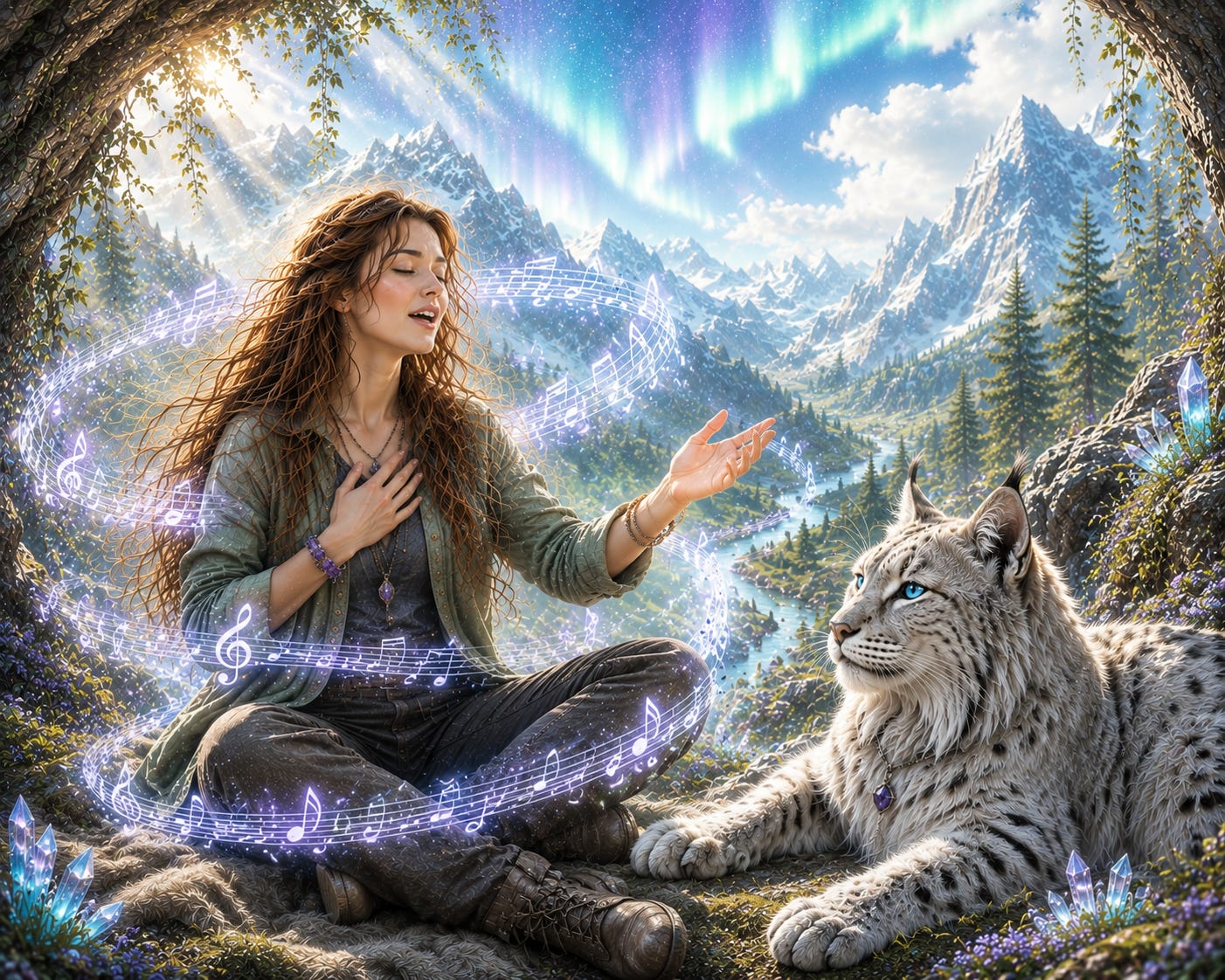 Angelika using calming magic around Jynx.