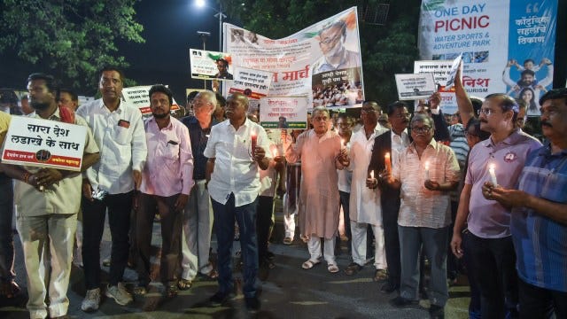 People Hold Candle March in Akola to Protest Arrest of Sonam Wangchuk