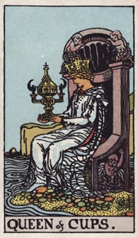 The Queen of Cups from the Rider Waite Smith Tarot The Queen of Cups from the Rider Waite Smith Tarot