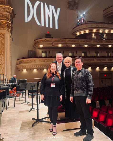 Photos on stage and back stage at Carneigie Hall
