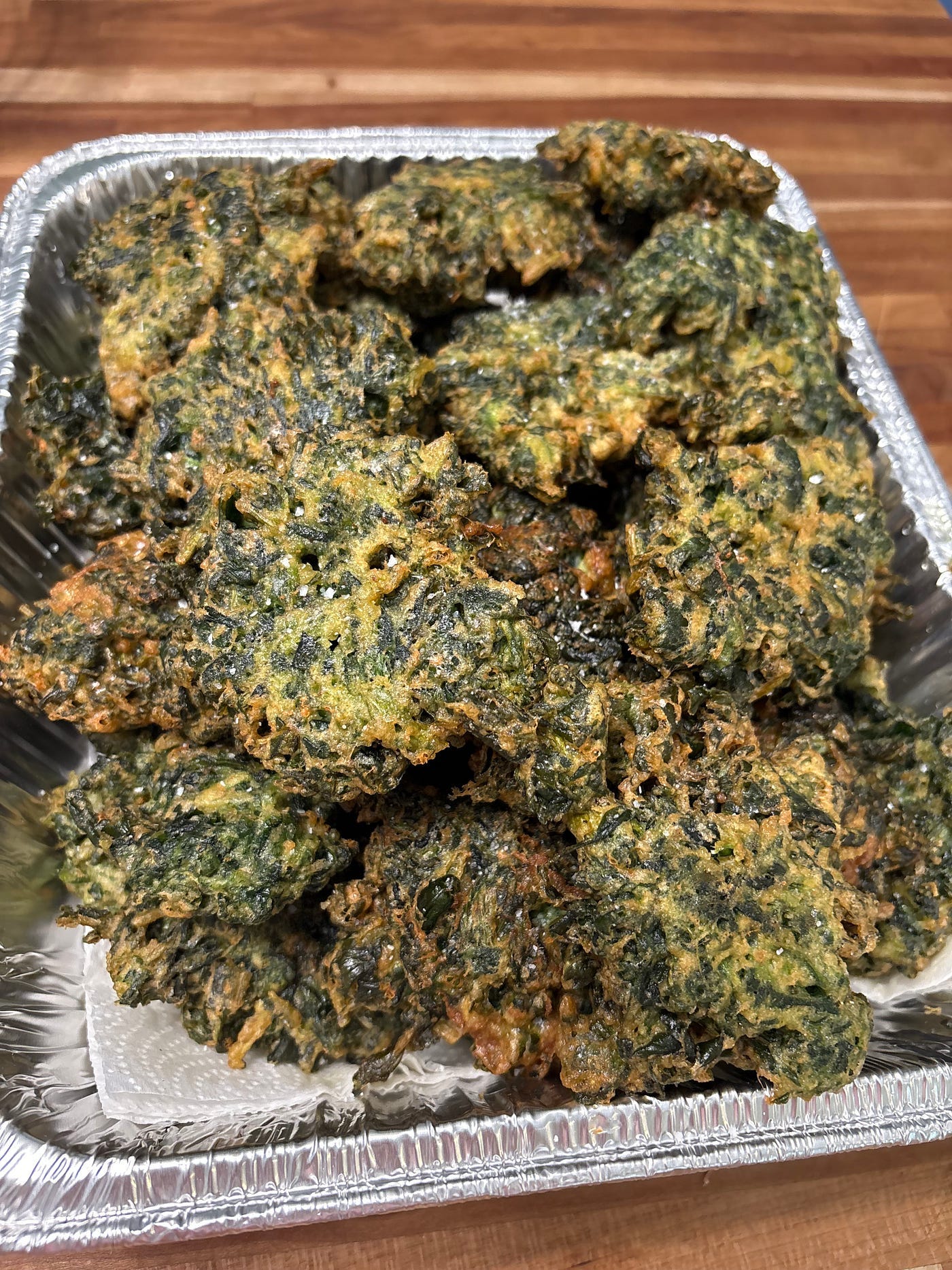 The finished batch of croquettes.