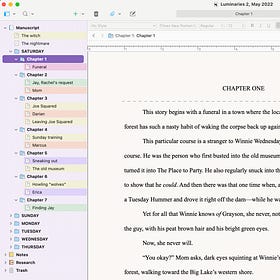 Working in Scrivener