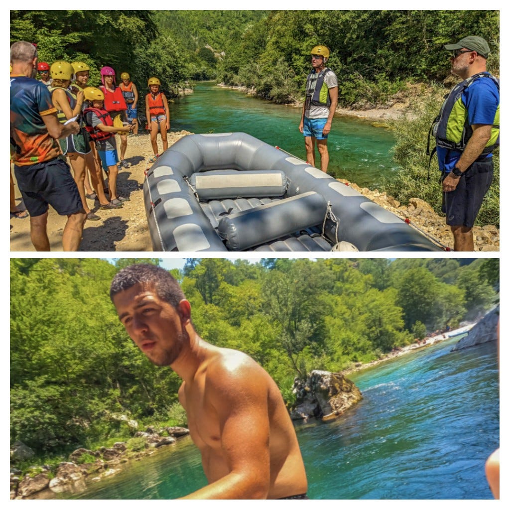 The boat, and our guide, bottom.