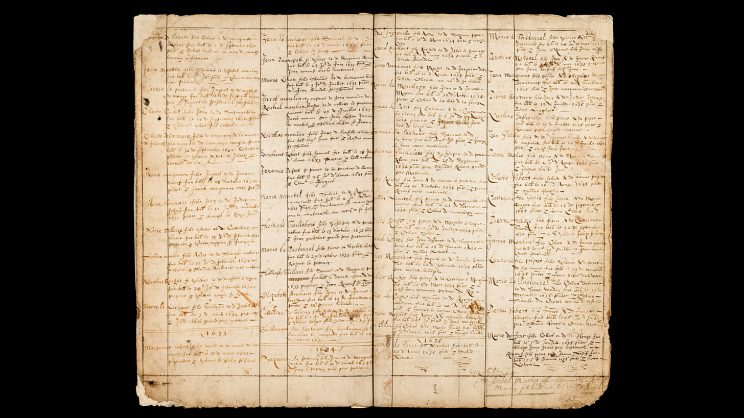 A digitised scan of an old document on a black background