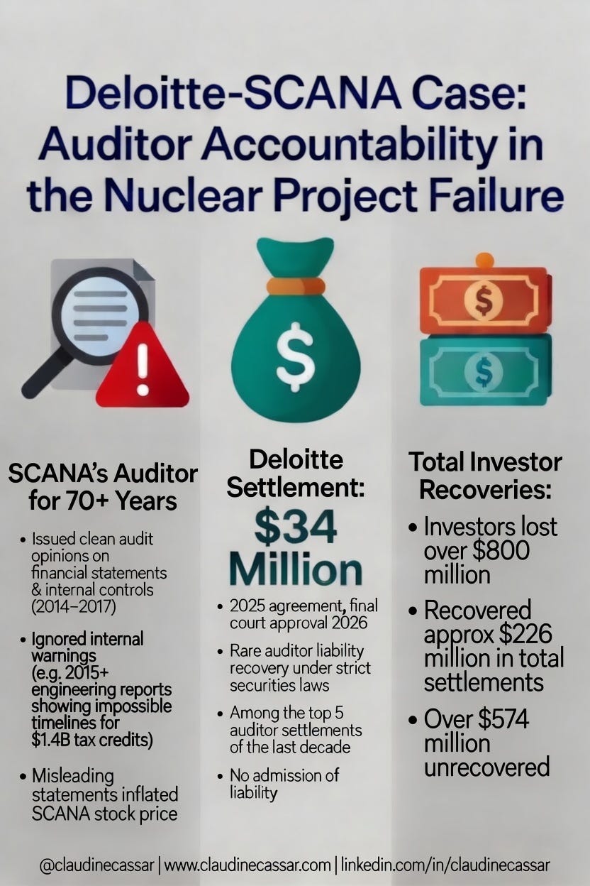 Deloitte Finalizes SCANA Settlement