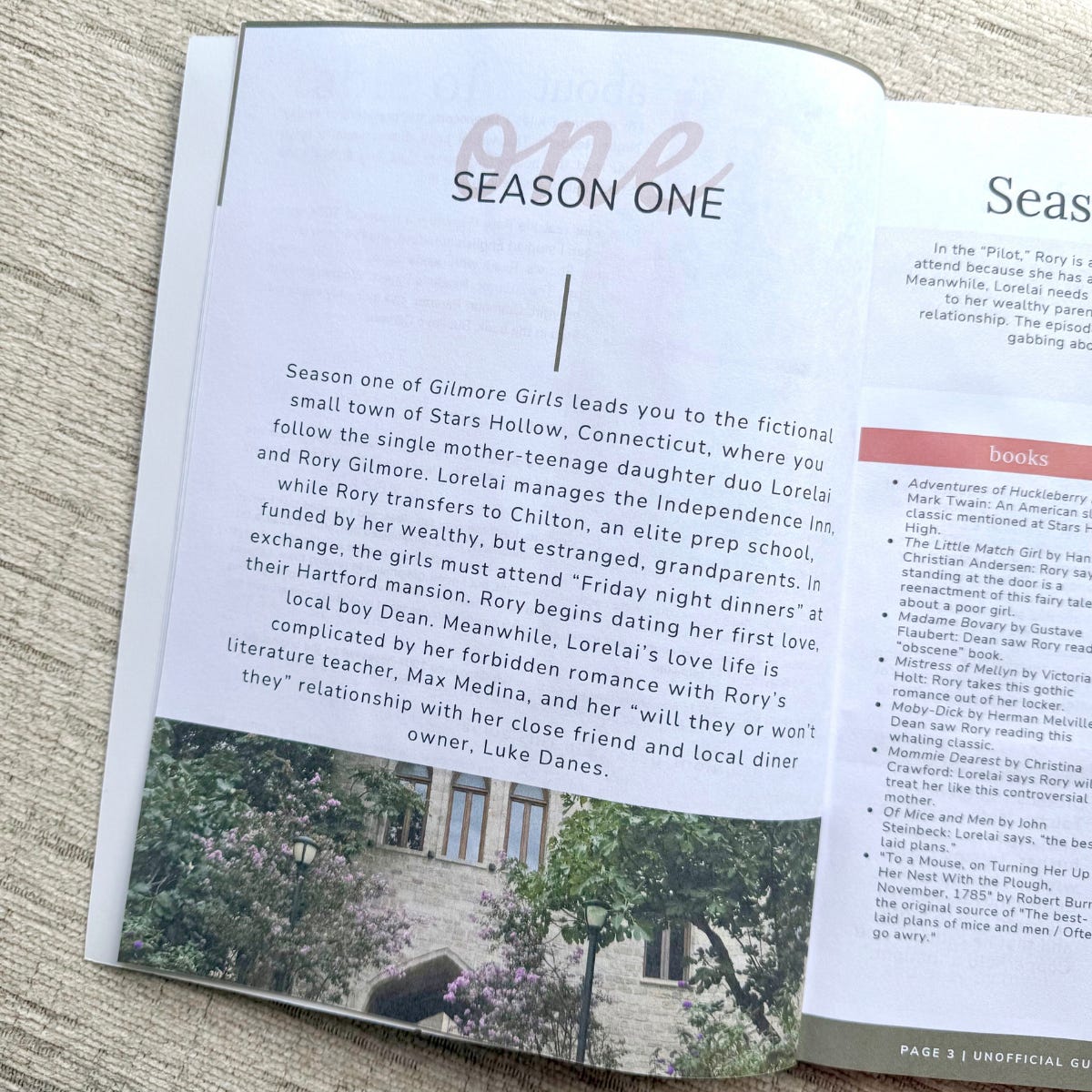 season one of gilmore girls summary in a book.