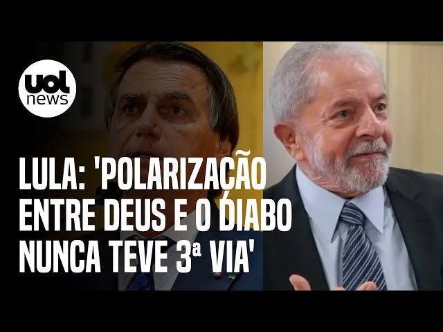 Lula diz que a 'polarização entre Deus e o Diabo nunca teve terceira via' - YouTube Lula diz que a 'polarização entre Deus e o Diabo nunca teve terceira via' - YouTube