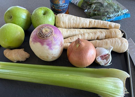Apple. Ginger & Parsnip Soup Steps