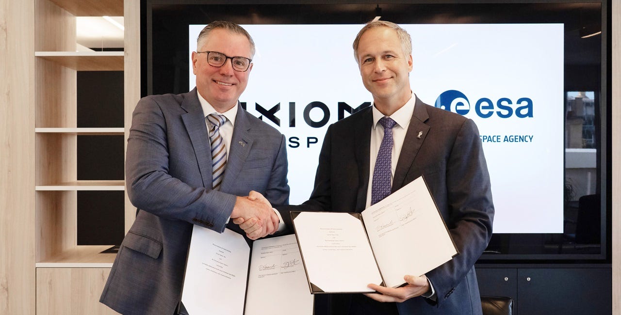 Axiom Space, ESA Sign MOU to Expand Europe's Access to LEO