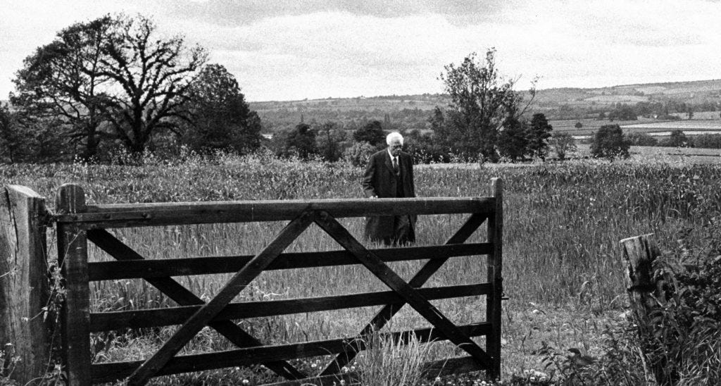 Robert Frost in 1957, during a visit to the English countryside where he once lived. Robert Frost in 1957, during a visit to the English countryside where he once lived.