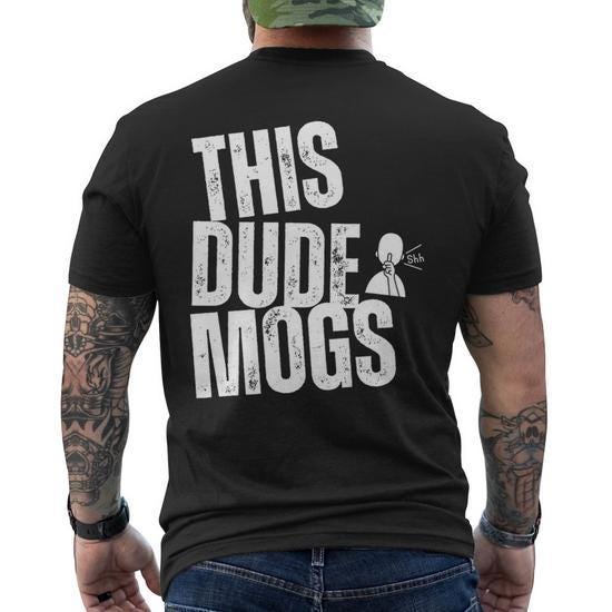 Mogging This Dude Mogs For Moggers Meme Premium Men's Back Print T-Shirt -  Monsterry DE