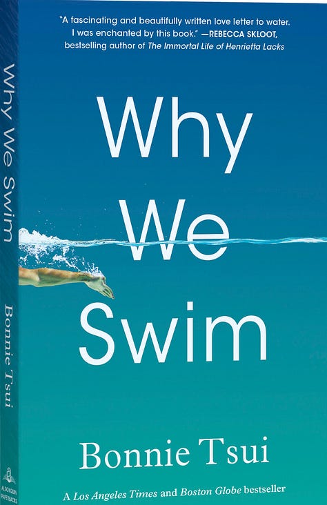 Book cover images of books about swimming