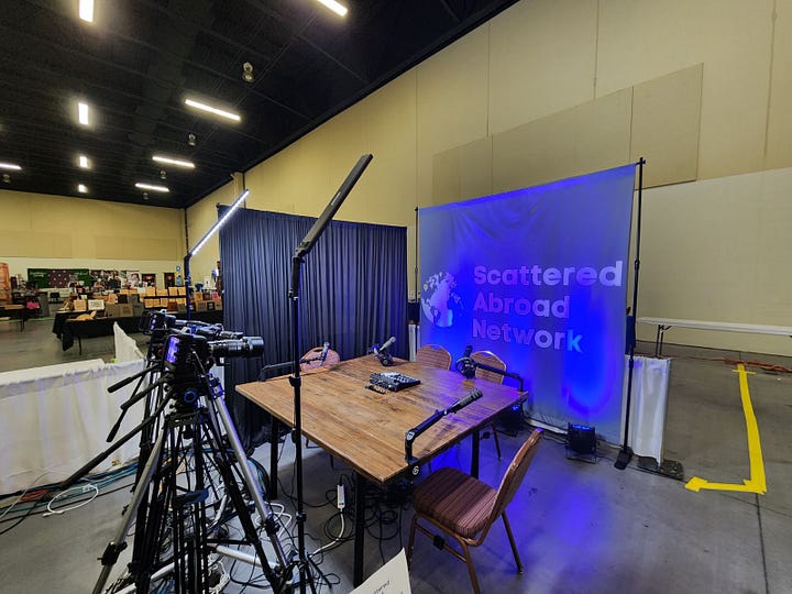 The SAN booth and recording sessions for podcasts.