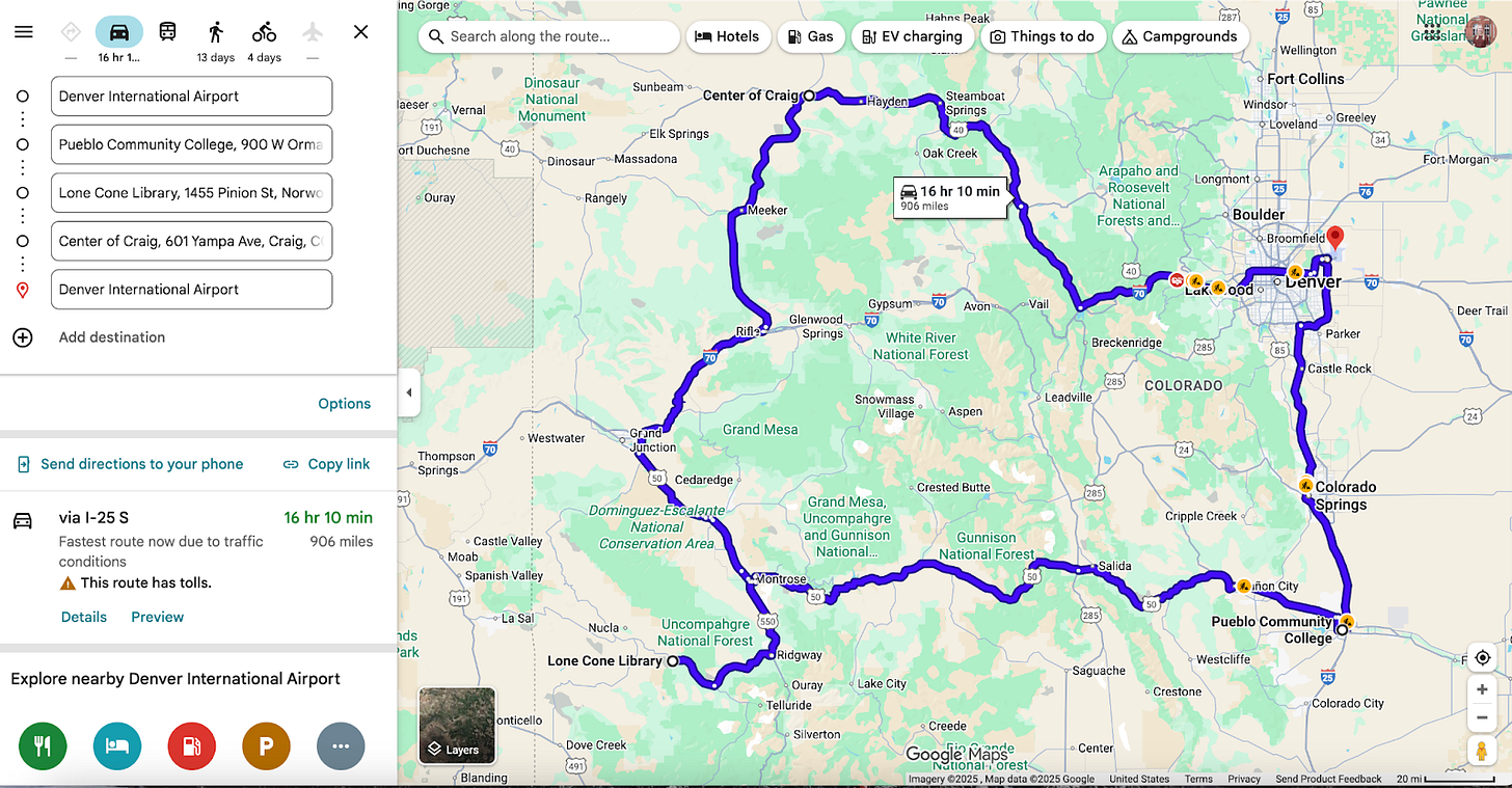 map of DFP driving route