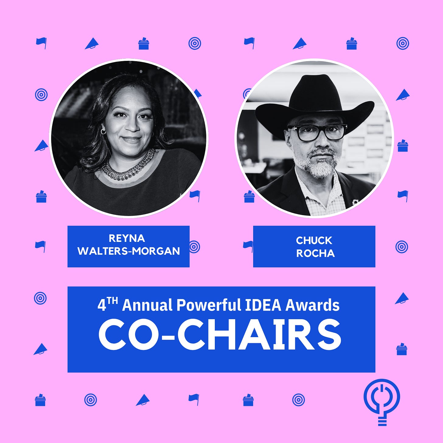 Reyna Walters-Morgan and Chuck Rocha