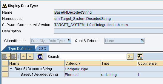 Receiver data type for base64 target message Receiver data type for base64 target message