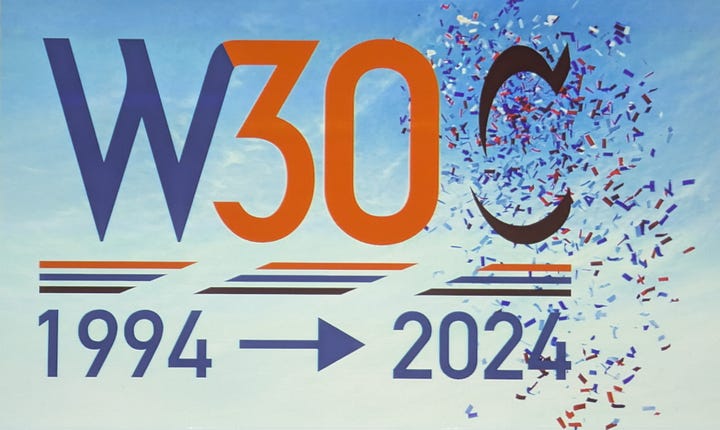 A giant farewell card signed by the W3C staff at MIT in 1996