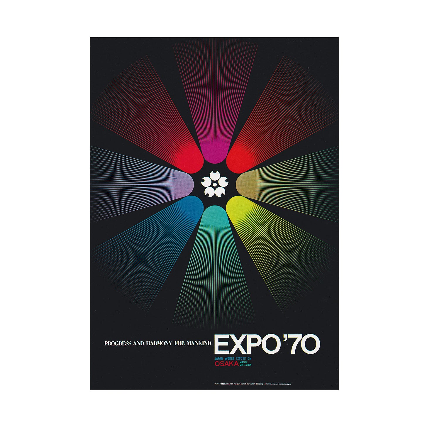 Yusaku Kamekura's poster for Expo 70 featuring Takeshi Otaka's logo design Yusaku Kamekura's poster for Expo 70 featuring Takeshi Otaka's logo design