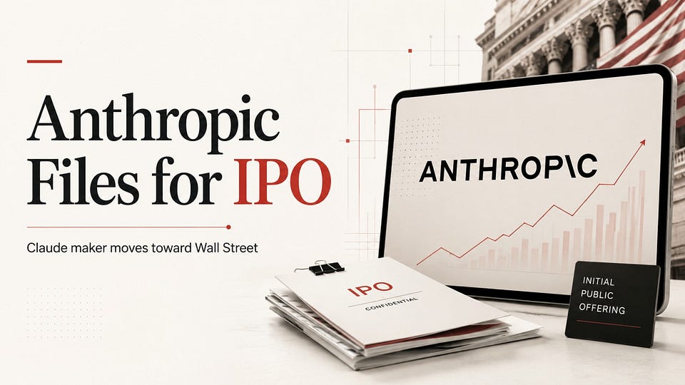 Newsletter artwork for “Anthropic IPO, Microsoft's own AI, Meta Agents in WhatsApp | Weekly Digest”