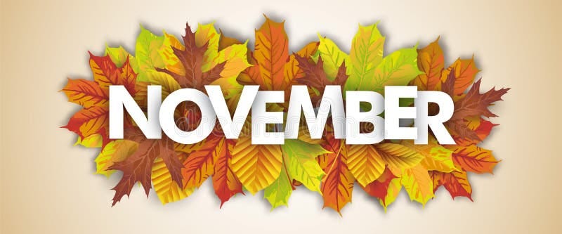 Autumn Foliage November Header Stock Vector - Illustration of maple, copy:  102402840