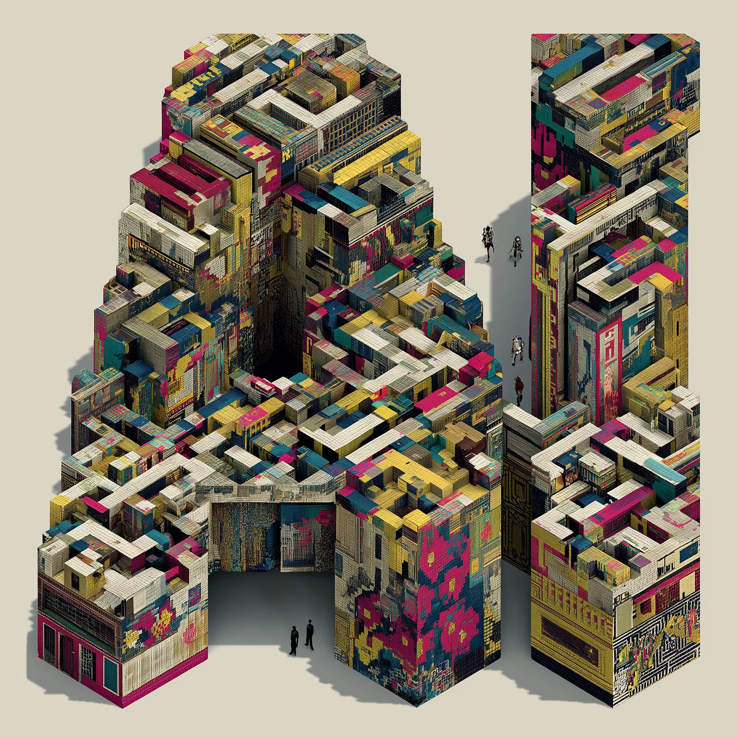 A complex, colourful maze in the shape of the letters “AI” dominates the image, symbolising the growing opacity of artificial intelligence systems. Tiny human figures at the base highlight the scale and incomprehensibility of modern AI architectures. This visual metaphor illustrates the core theme of the article “Inside the AI Black Box: AI Decision-Making Is Advancing. Our Ability to Audit It Isn’t.” Published 10 June 2025 on Exec X AI’s Substack, the piece explores why AI explainability is lagging behind technological advancement, the legal implications of black box systems, and what leaders must do to implement responsible AI governance. Ideal for executives, legal professionals, and regulators navigating AI risk.