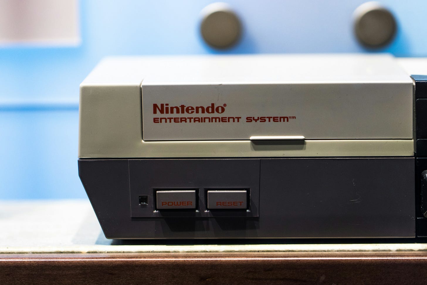 A photograph of the Nintendo Entertainment System A photograph of the Nintendo Entertainment System