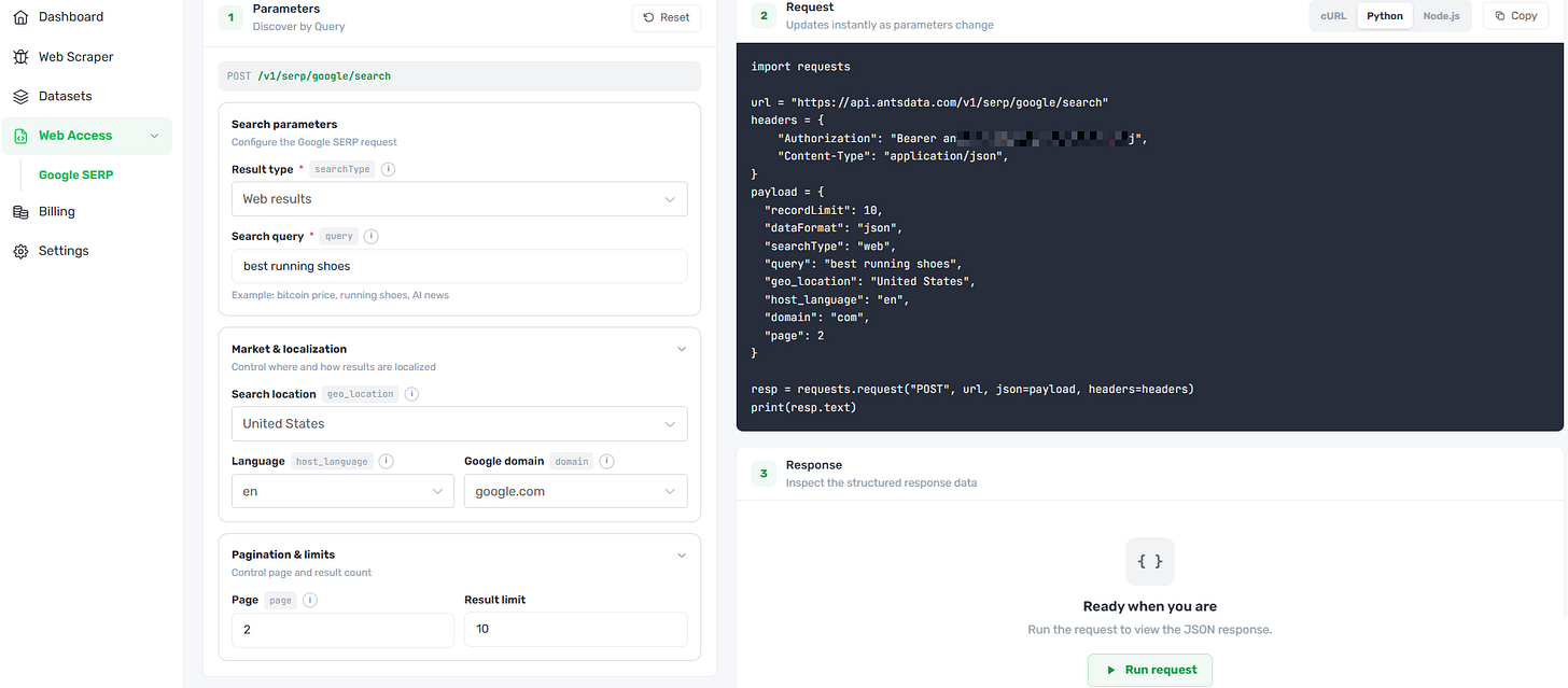 Set up the parameters in the SERP API by Federico Trotta Set up the parameters in the SERP API by Federico Trotta