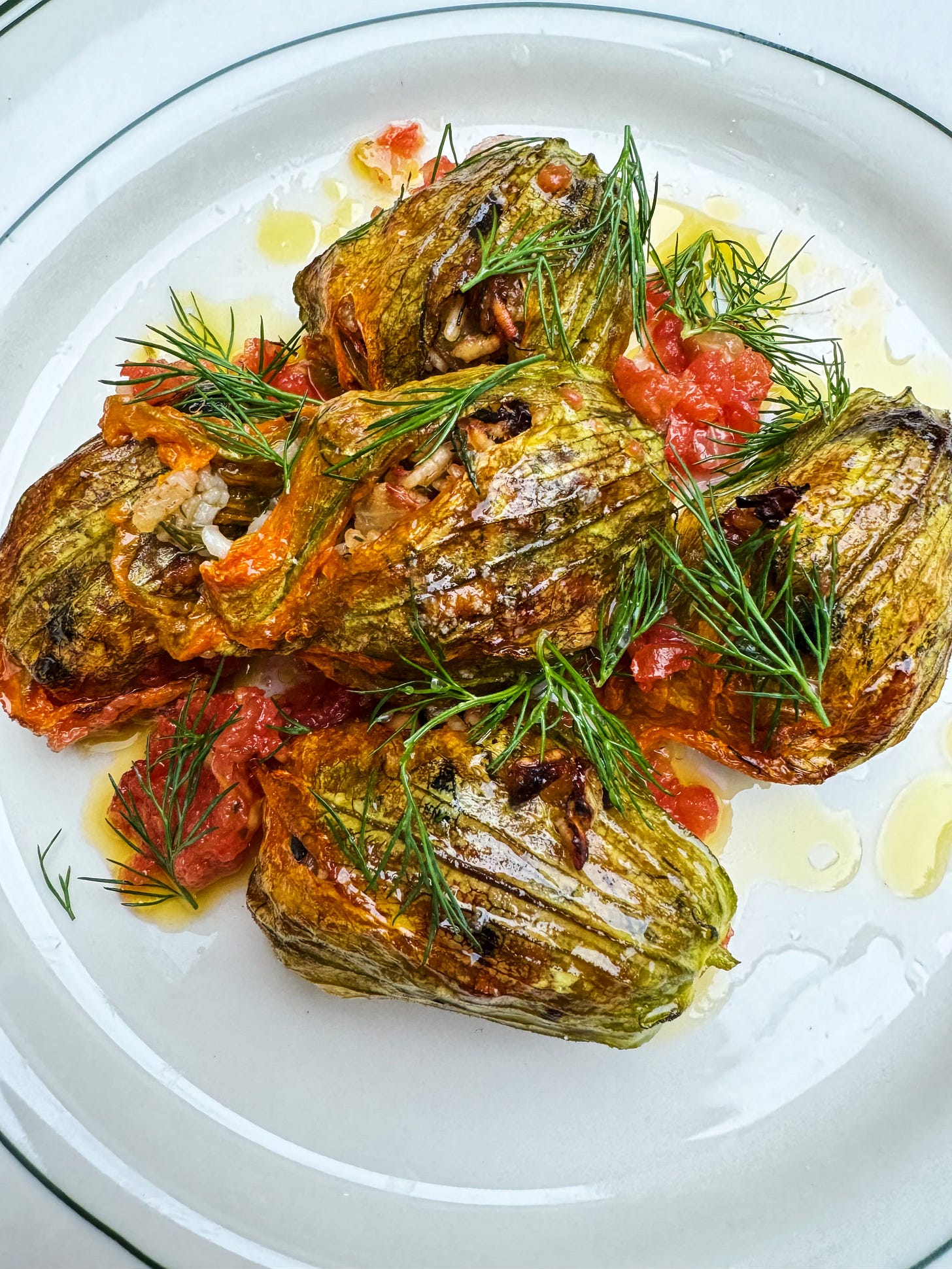 Zucchini flowers - by Julia Busuttil Nishimura - Ostro