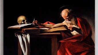 Saint Jerome Writing Wall Art, Caravaggio, Saint Jerome Canvas, Huge Canvas Home Decor, Caravaggio Art, Memento Mori by Caravaggio Saint Jerome Writing Wall Art, Caravaggio, Saint Jerome Canvas, Huge Canvas Home Decor, Caravaggio Art, Memento Mori by Caravaggio